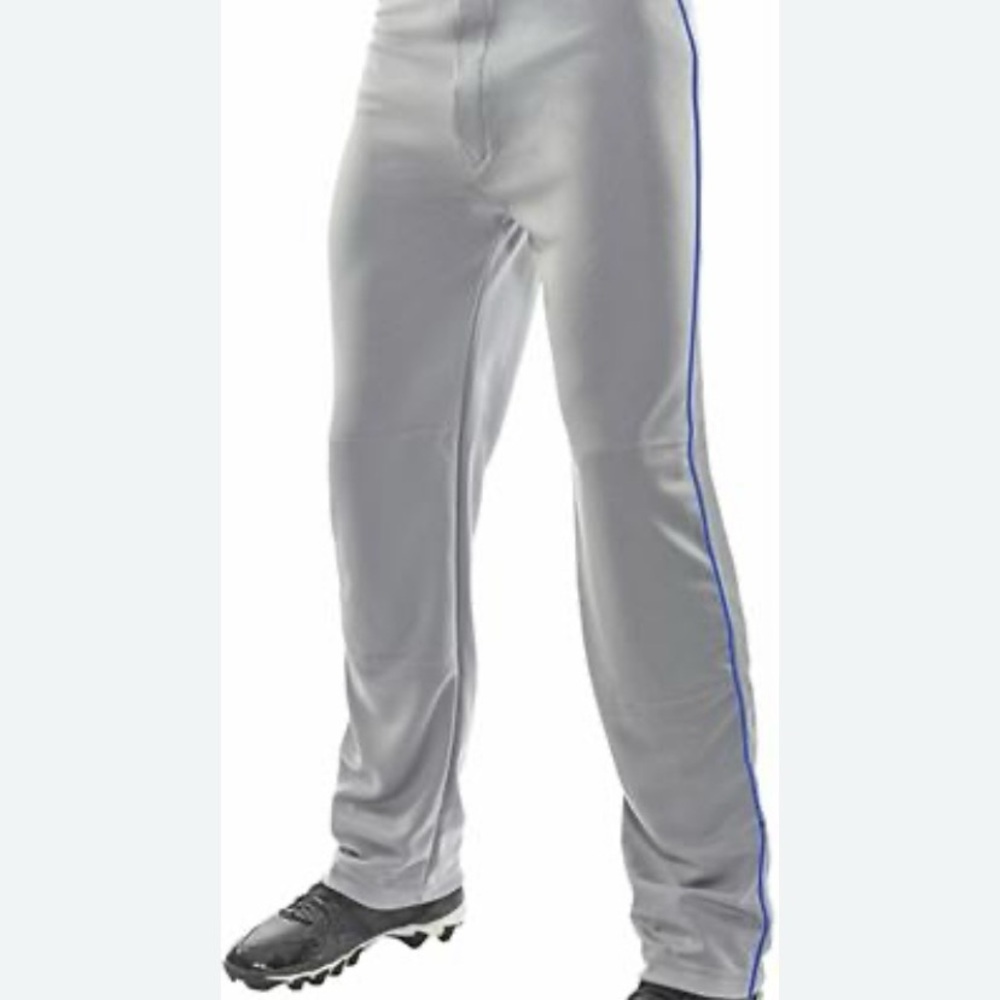 CHAMPRO Adult Men's Small (28-30) Gray Blue side piping Baseball Uniform Pants